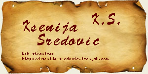 Ksenija Sredović vizit kartica